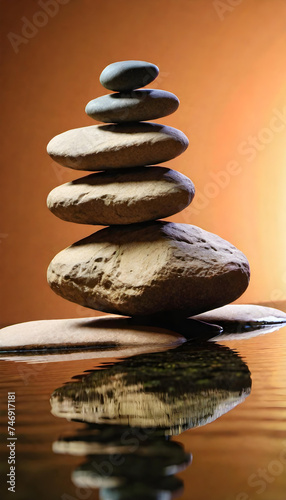 Meditation  Balance Stones  Zen  Relaxation  Peaceful  Harmony  Tranquility  Wellness  Spa  Mindfulness  Serenity  Calm  Meditation Practice  Yoga  Health  AI Generated