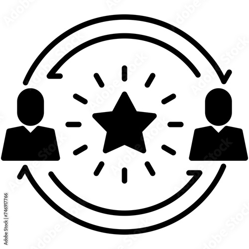 Loyalty Icon. Client Best Experience Pictogram Graphic Illustration. Isolated Simple Solid Icon For Infographic, App and Web Button.