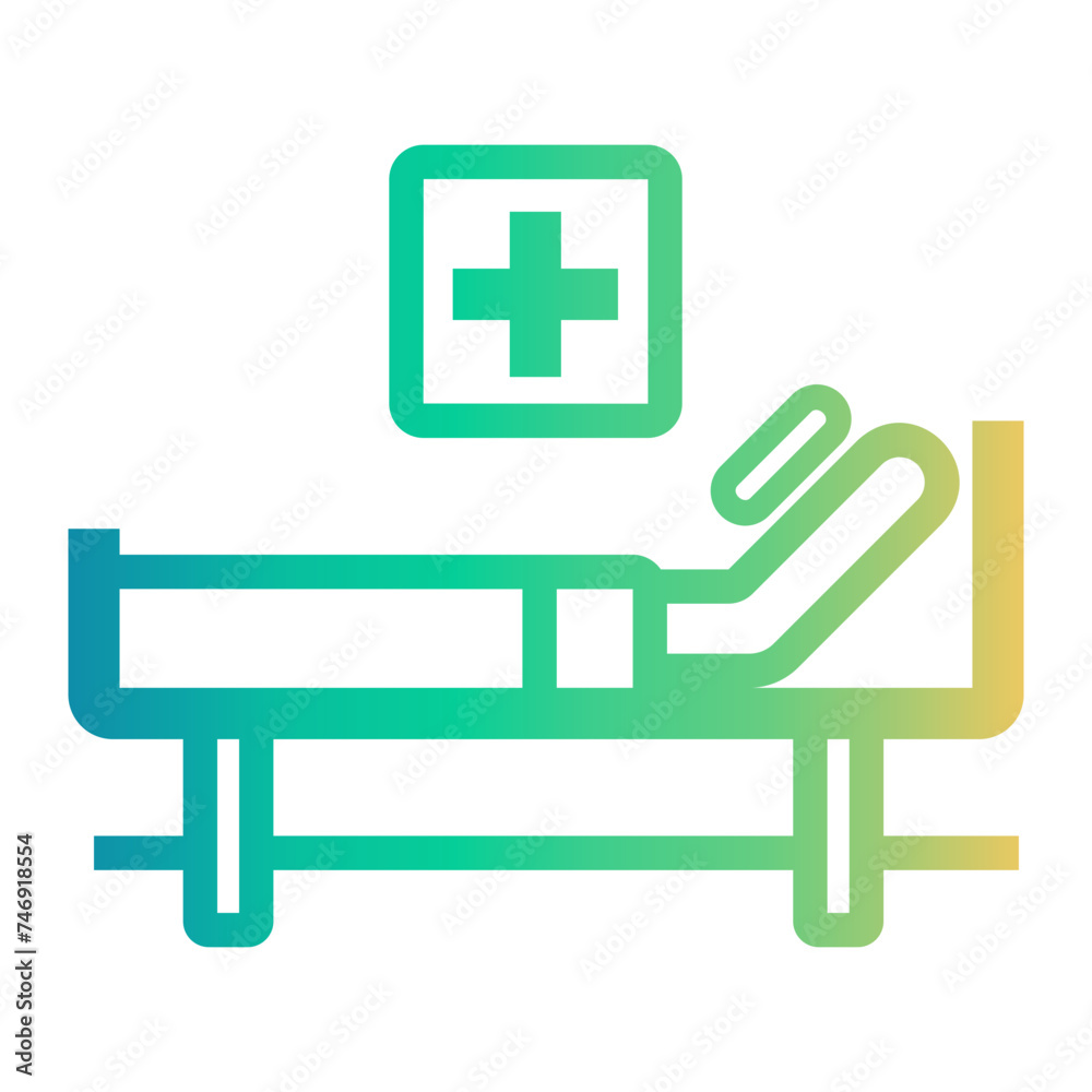 Fototapeta premium hospital bed icon