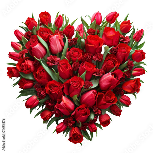 Heart Shaped Arrangement of Red Roses