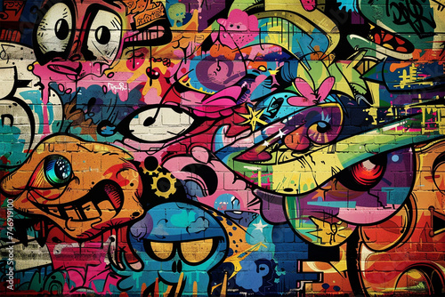 Urbaner Ausdruck  Kreativer Graffiti-Hintergrund f  r Streetart-Liebhaber