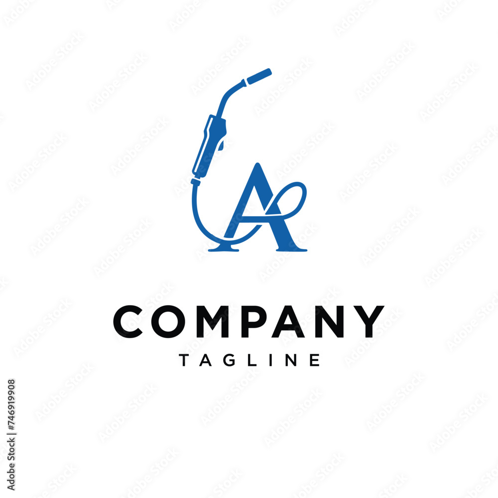 Letter A welding logo icon vector template eps
