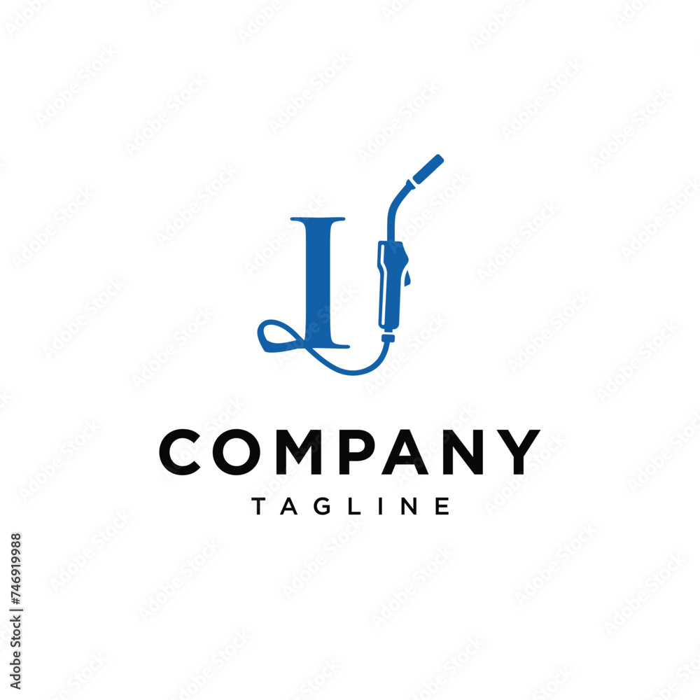 Letter I welding logo icon vector template eps