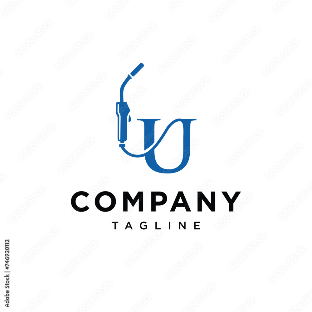 Letter U welding logo icon vector template eps