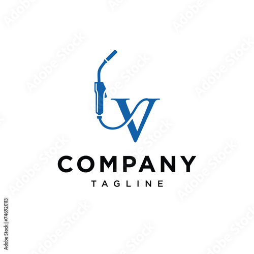 Letter V welding logo icon vector template eps
