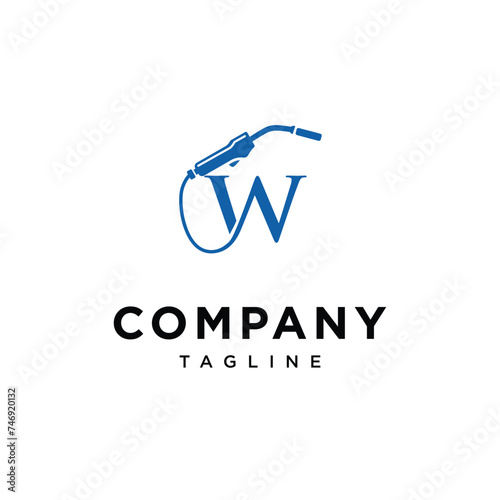 Letter W welding logo icon vector template eps