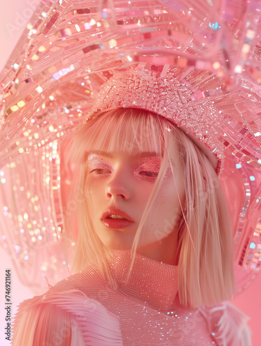 portrait of a girl in a pink dress