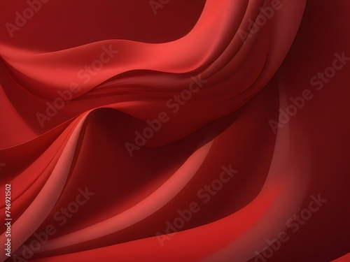 Smooth 3d realistic flowing red fabric background 