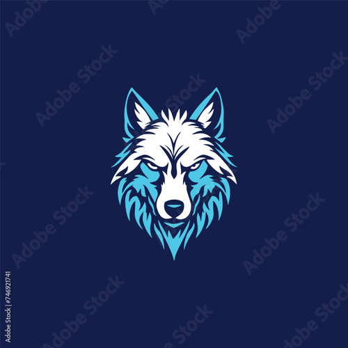 Luxury wolf head logo template mascot symbolabstract for Vector Vintage Design Element