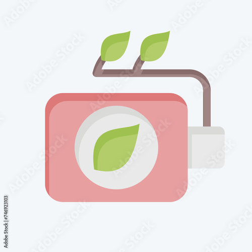 Icon Eco Battery. related to Ecology symbol. flat style. simple design editable. simple illustration