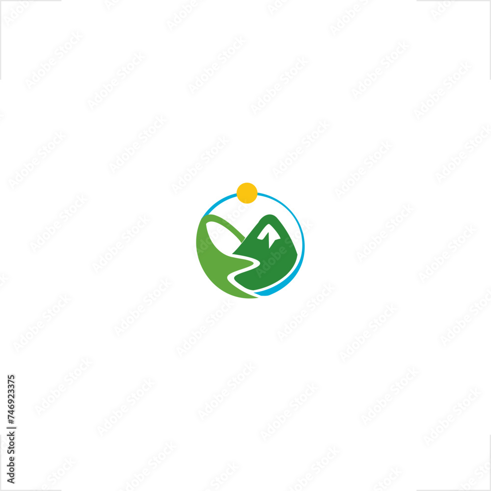 mountain valley river stream emblem mountain valley river stream emblem