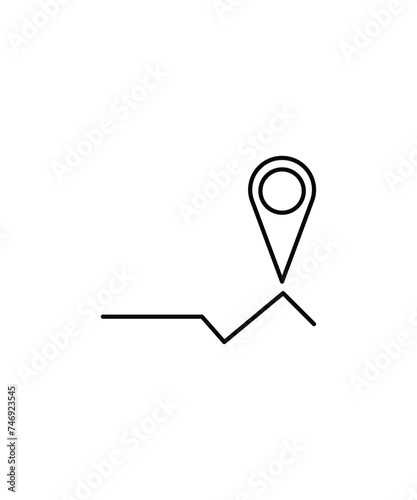 map pointer icon, vector best line icon.