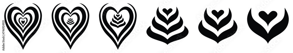 Coffee latte art icon. Hot coffee art Logo Icon Symbol - obrazy, fototapety, plakaty 