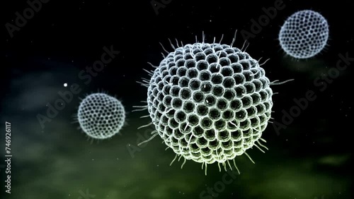 3 D Varicella zoster virus or varicella-zoster virus (VZV) is one of eight herpesviruses known to infect humans and vertebrates.
 photo