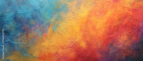 Abstract acrylic paint texture with rainbow cloudy colors layered gradient technicolor created with Generative AI Technology