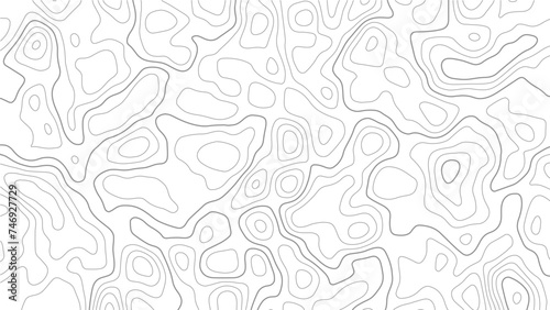 Topographic map background geographic line map with elevation assignments. Modern design with White background with topographic wavy pattern design.paper texture Imitation of a geographical map photo