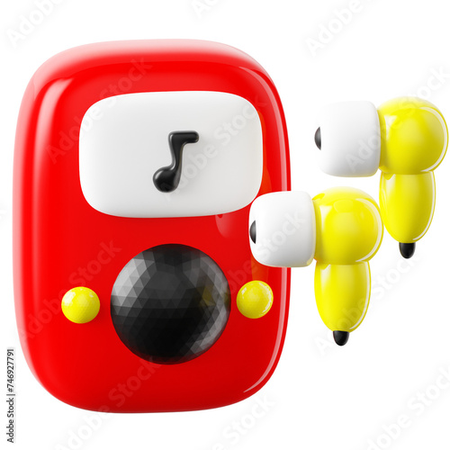 3D Icon Mp3 Player Illustration