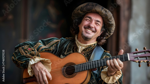  A photo of a musician performing at a renaissance festival