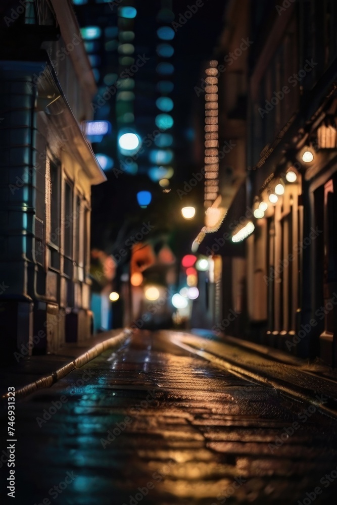 Street at night in Bokeh background Street at night in Bokeh background