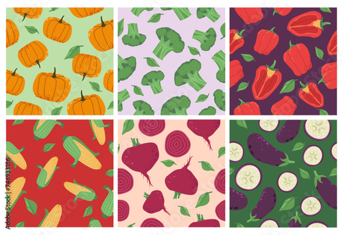 Decorative pattern set with natural vegetables