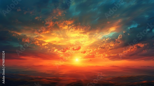 Glowing Sunset  Painting the Sky with Radiance