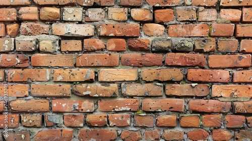 old Victorian brick wall whole wall  tiny bricks flat  