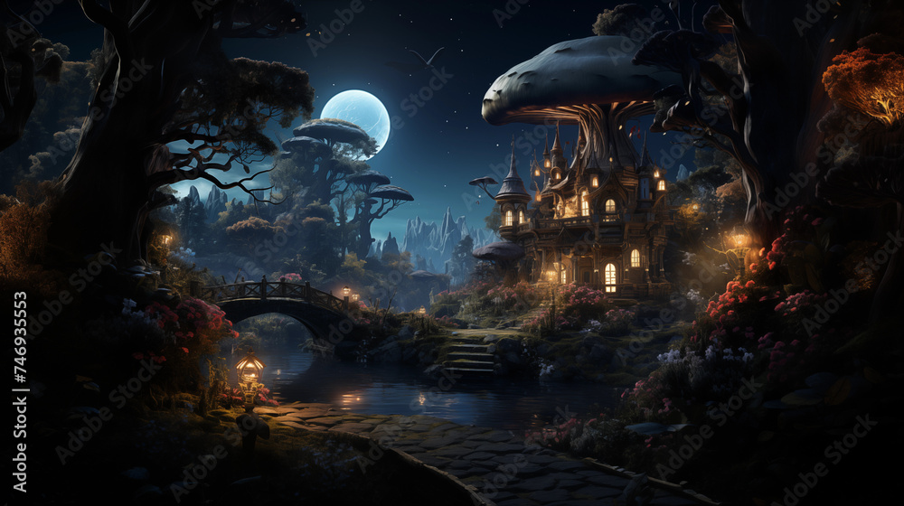 Obraz premium Fantastic magic forest