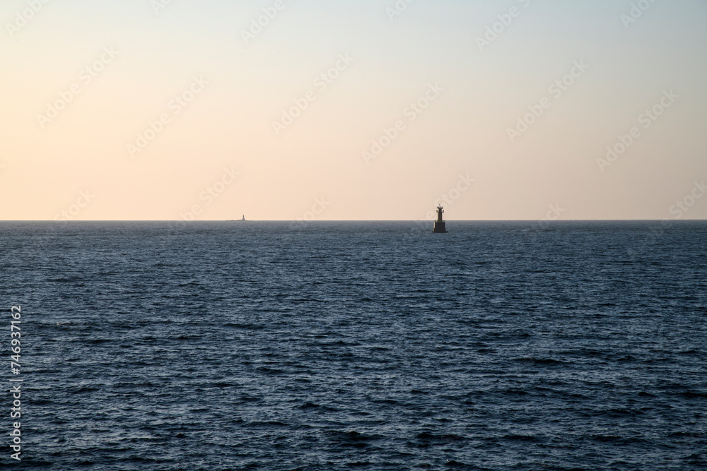 dusk on the sea horizon