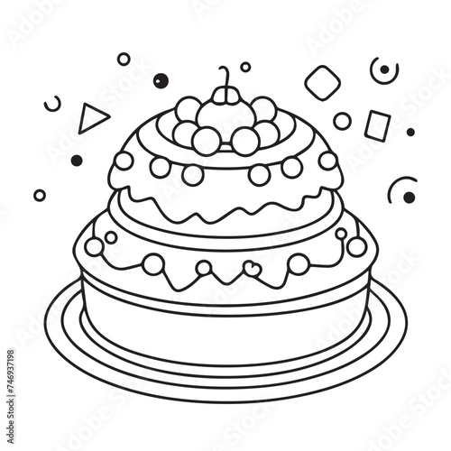 Cake design, dessert food delicious sugar snack and tasty theme Vector illustration