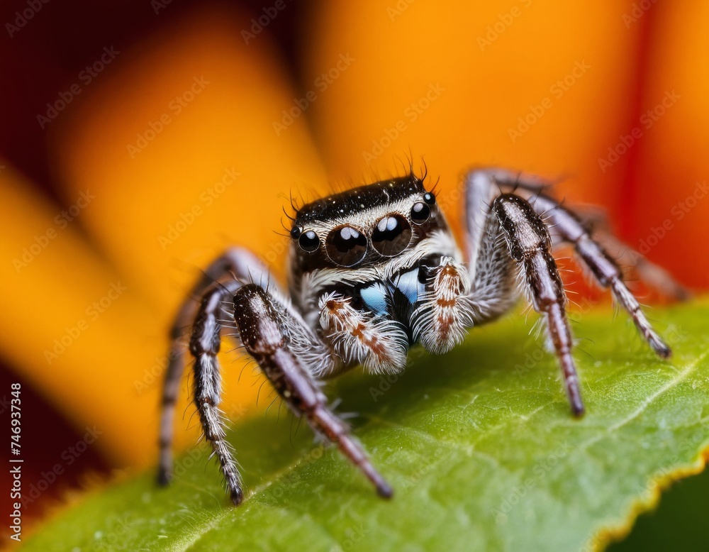 A small jumping spider A small jumping spider
