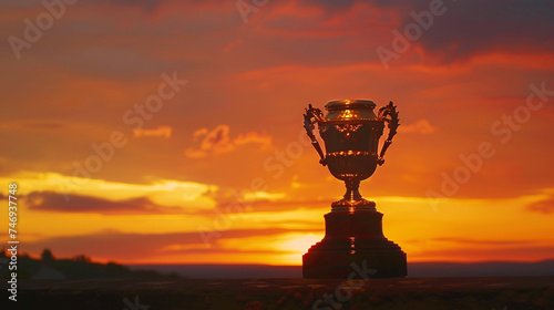 Majestic Chalice, Its Tall Form Bathed in the Golden Hues of the Setting Sun.
