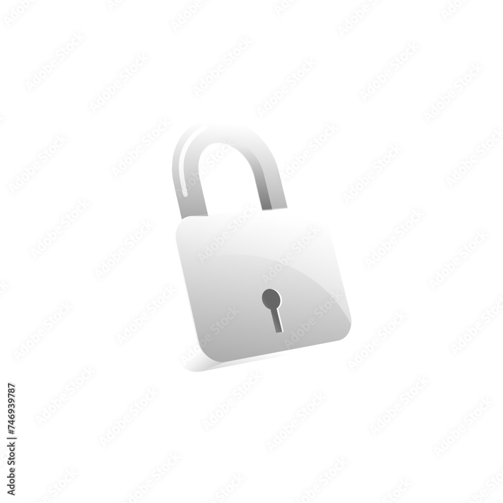 3D shiny isolated illustration of lock. 3D shiny isolated illustration of lock.