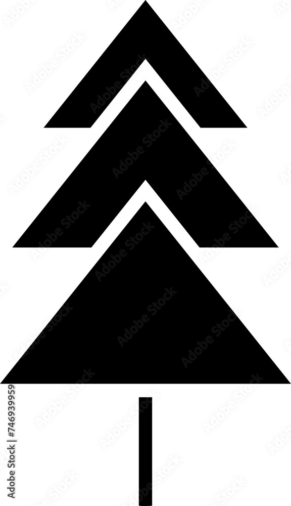 Flat style christmas trees in black color. Flat style christmas trees in black color.