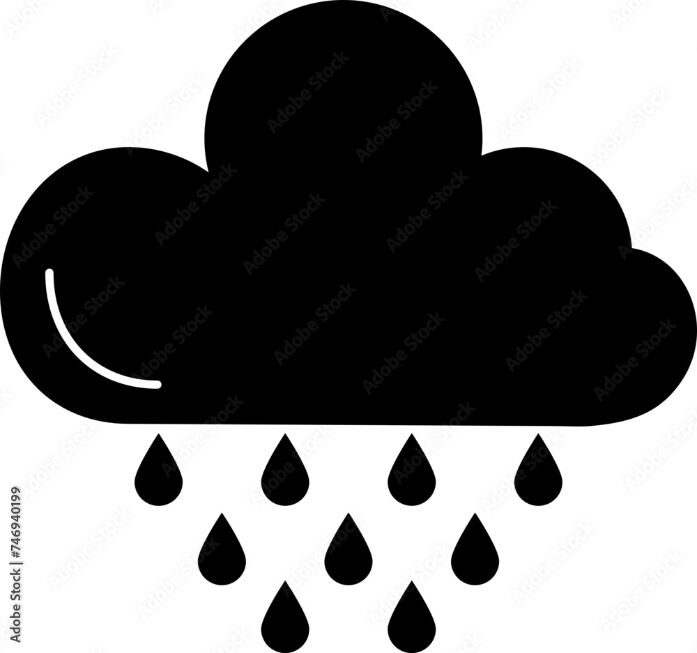 Illustration of rainy cloud icon. Illustration of rainy cloud icon.