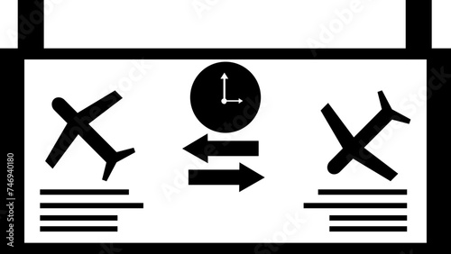 Airport info sign board icon in flat style.