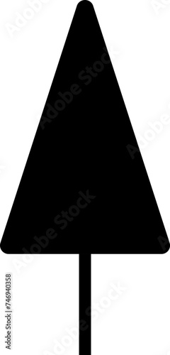 Glyph icon or symbol of ice cream in black color.