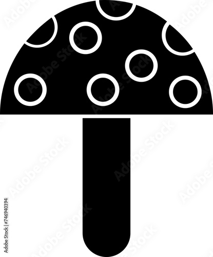 Illustration of a mushroom icon.  
