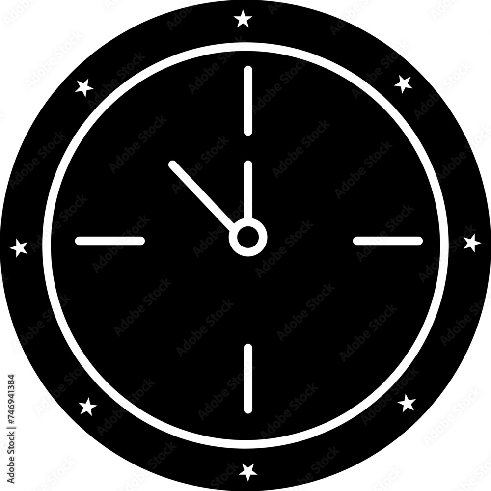 Illustration of wall clock icon. Illustration of wall clock icon.