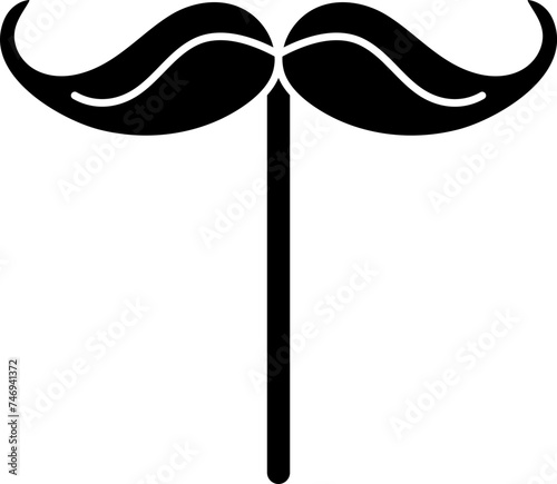 Photo booth prop icon, mustache with stick.