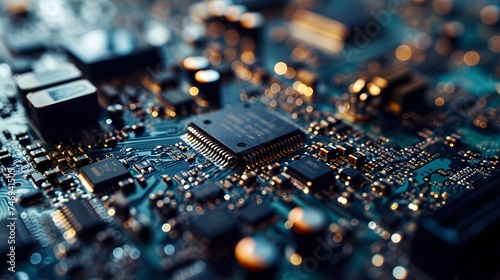 Circuit board. Electronic computer hardware technology. Motherboard digital chip. Tech science background. Integrated communication processor. Information engineering component.