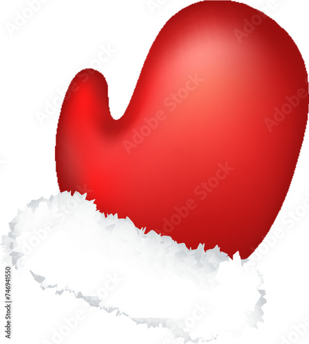 Illustration of glove in red and white color.