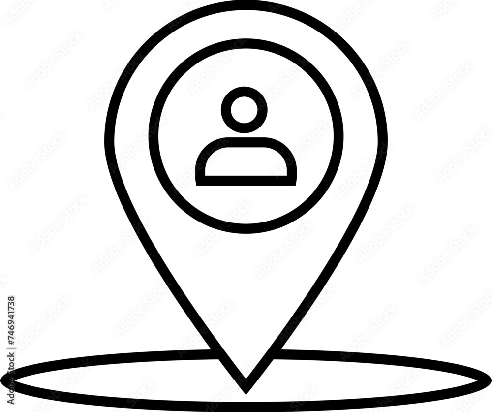 Location searchin icon in line art. Location searchin icon in line art.