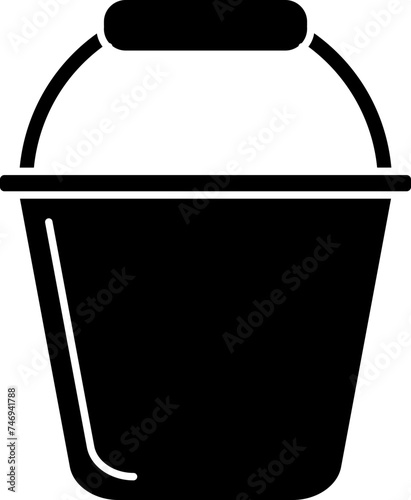 Isolated bucket in black color.  