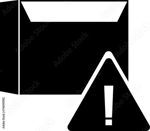 Delivery proccess not completed. Glyph sign or symbol.
