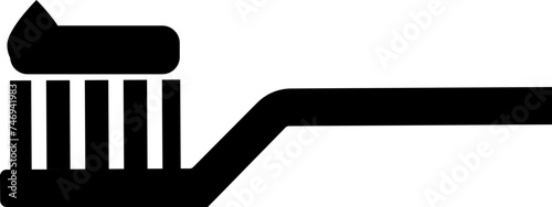 Flat style cleaning toothbrush icon.