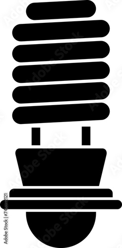 Isolated compact fluorescent light (CFL) bulb in black color. 