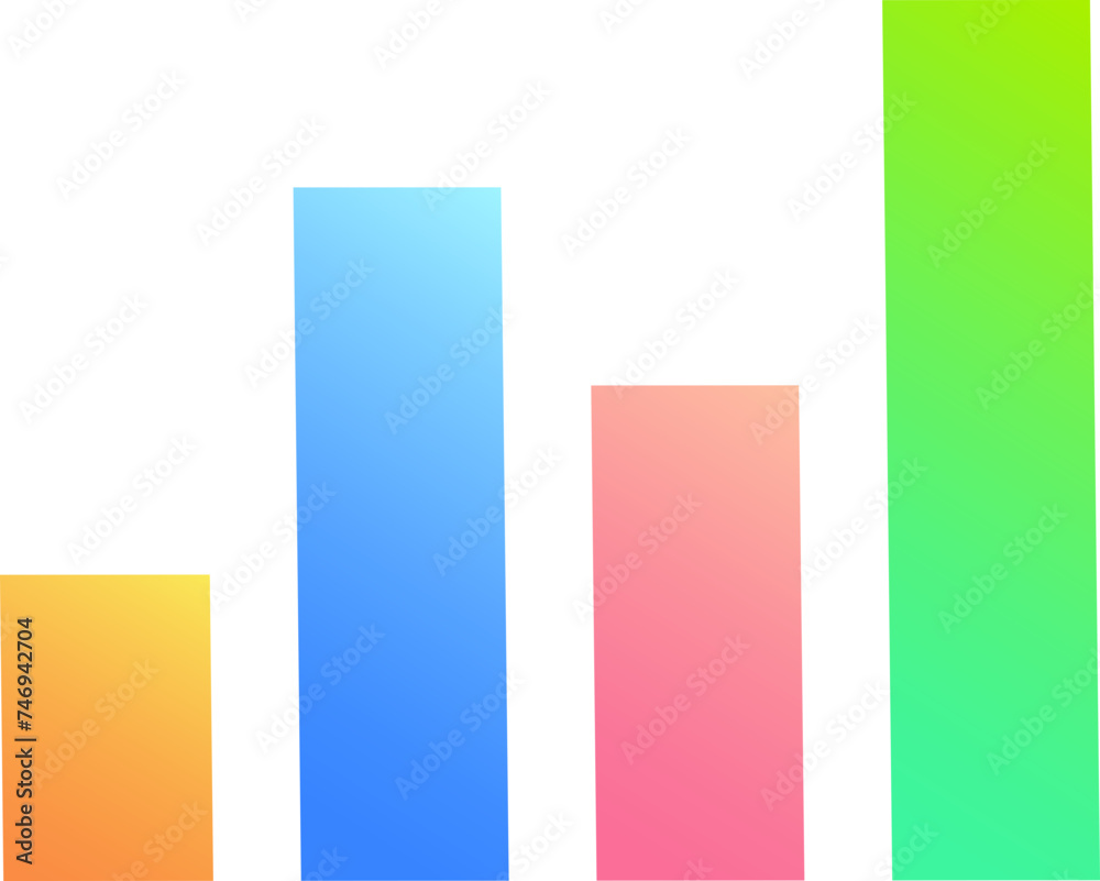 Isometric icon of colorful bar graph icon. Isometric icon of colorful bar graph icon.