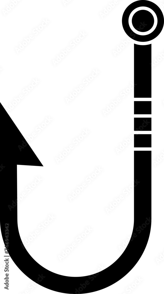 Fishing hook icon or symbol in flat style. Fishing hook icon or symbol in flat style.