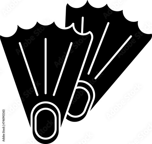 Swimming fins or flippers icon in flat style.