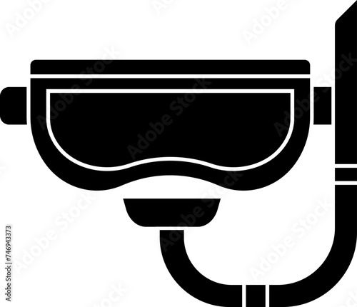 Diving mask icon in flat style.